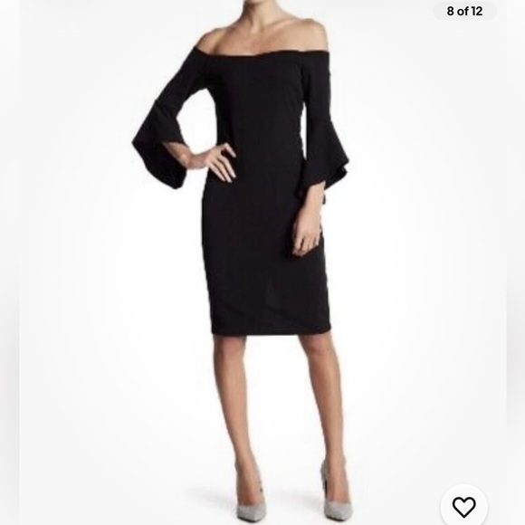 bebe Dresses & Skirts - bebe Black Off The Shoulder Dress Midi